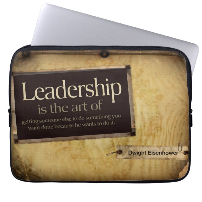 Dwight Eisenhower Inspiration Zitat "Leadership" Laptopschutzhülle (Vorderseite)