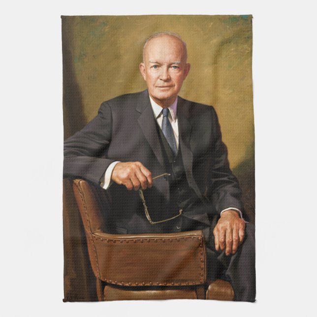 Dwight Eisenhower President White House Portrait Geschirrtuch (Vertikal)