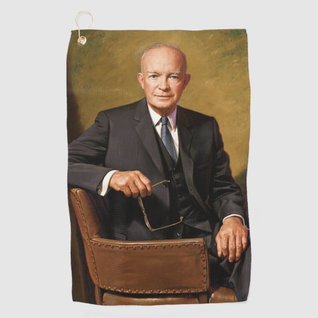 Dwight Eisenhower President White House Portrait Golfhandtuch (Vorderseite)