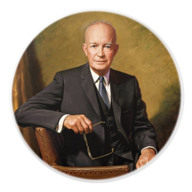 Dwight Eisenhower President White House Portrait Keramikknauf (Vorderseite)