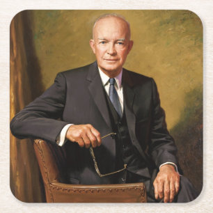 Dwight Eisenhower President White House Portrait Rechteckiger Pappuntersetzer