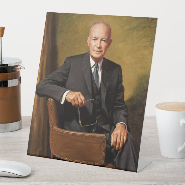 Dwight Eisenhower President White House Portrait Sockelschild (In Situ)