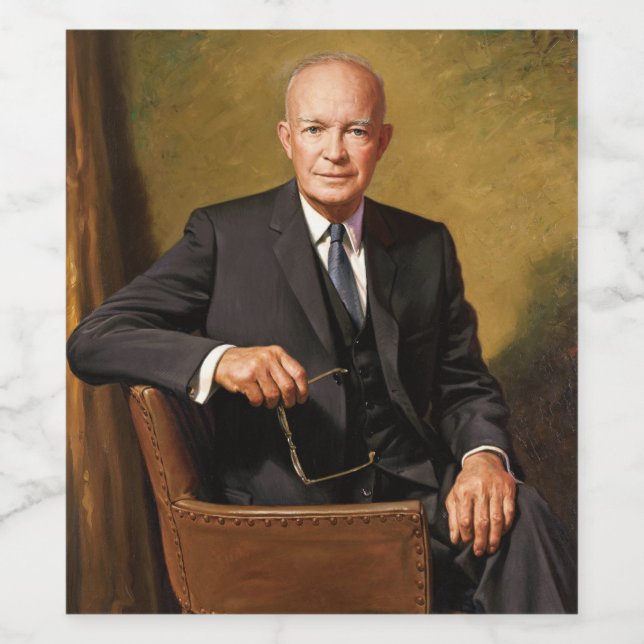 Dwight Eisenhower President White House Portrait Weinetikett (Einzelnes Label)