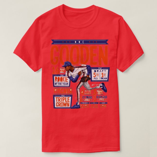Dwight Gooden New York M Stats T-Shirt (Design vorne)