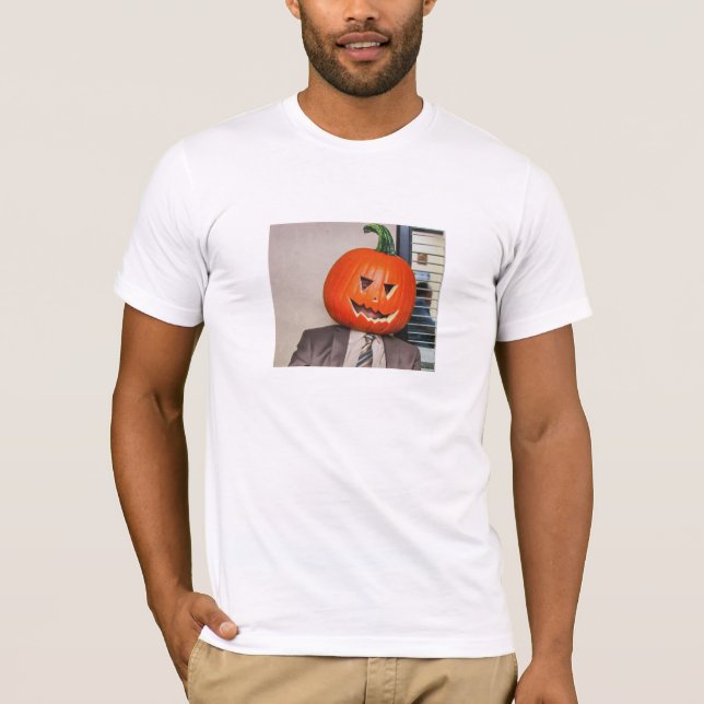 Dwight Wear Pumpkin Head Halloween T-Shirt (Vorderseite)