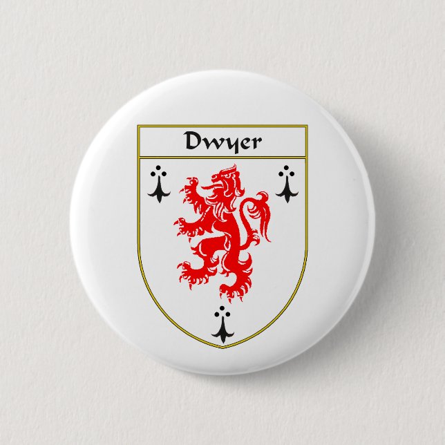 Dwyer Wappen/Familienwappen Button (Vorderseite)