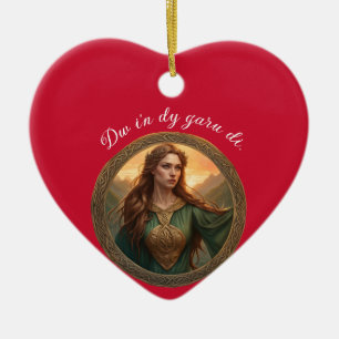 Dwynwen, die Schutzpatronin der Liebenden Keramik Ornament