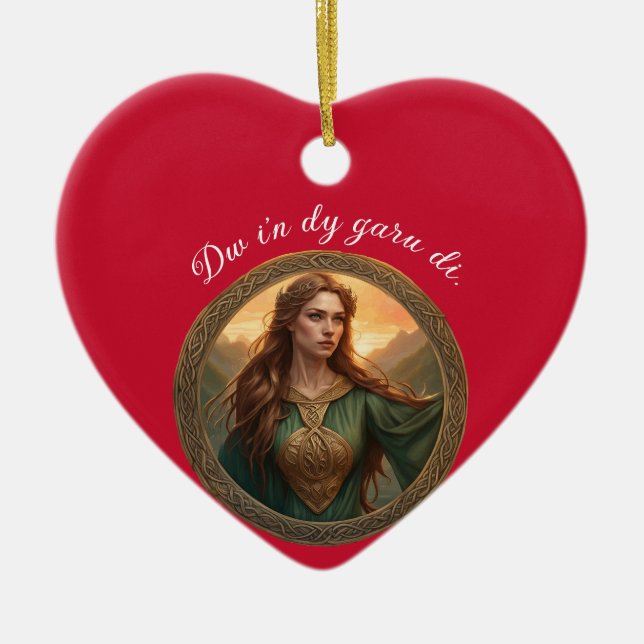 Dwynwen The Patron Saint Of Lovers Keramik Ornament (Vorne)