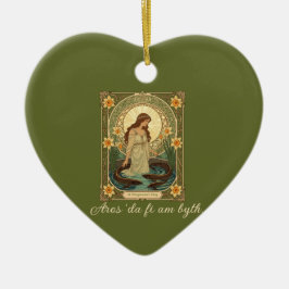 Dwynwen's Well And Sacred Fish Keramik Ornament