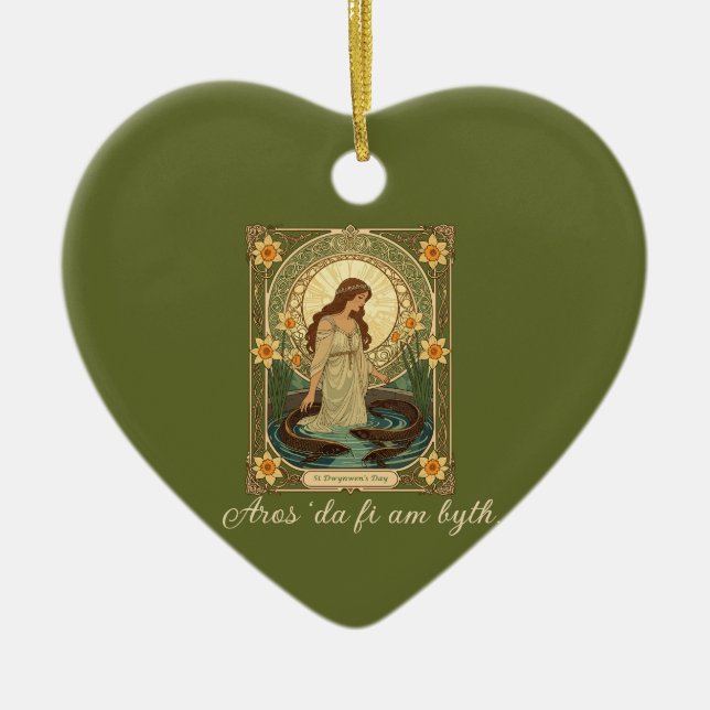 Dwynwen's Well And Sacred Fish Keramik Ornament (Vorne)