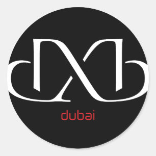 DXB Dubai Runder Aufkleber