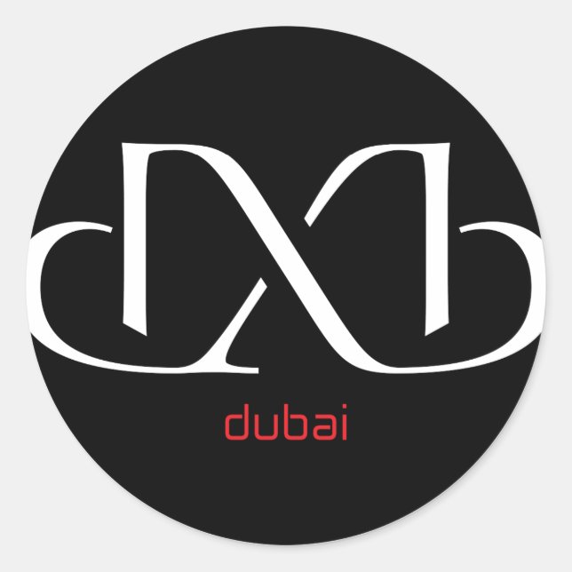 DXB Dubai Runder Aufkleber (Vorderseite)
