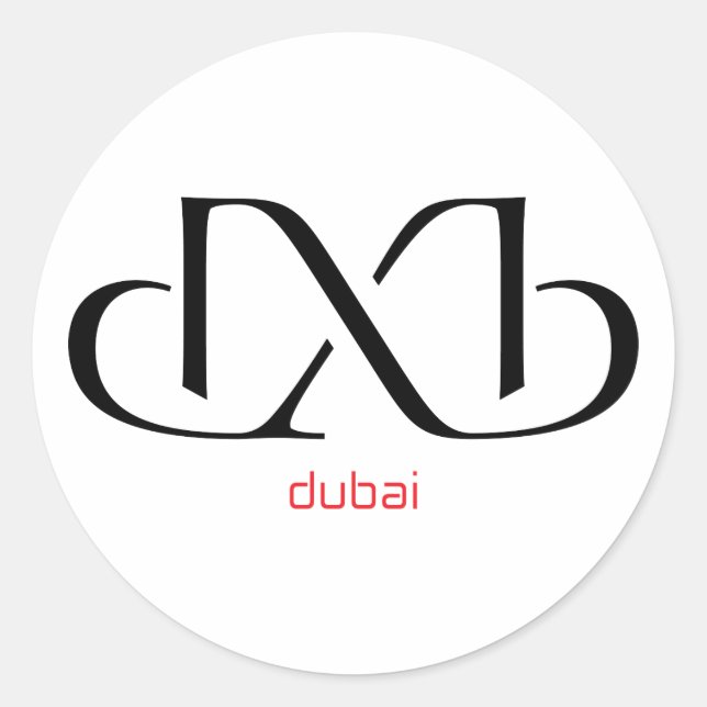 dxb - dubai runder aufkleber (Vorderseite)