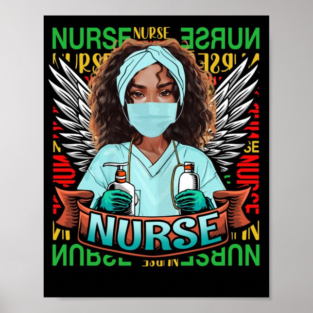 Dy Black Nurse 2022 Kostüm Schwarze Geschichte Mon Poster (Vorne)