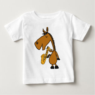 DY, cooles Pferde-und Saxophone-Shirt Baby T-shirt