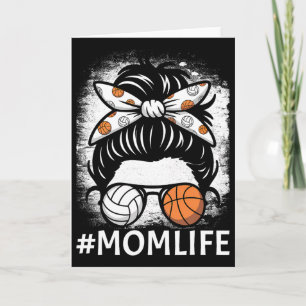 Dy Mom Life Volleyll Sketll Muttertag Unordentlich Karte