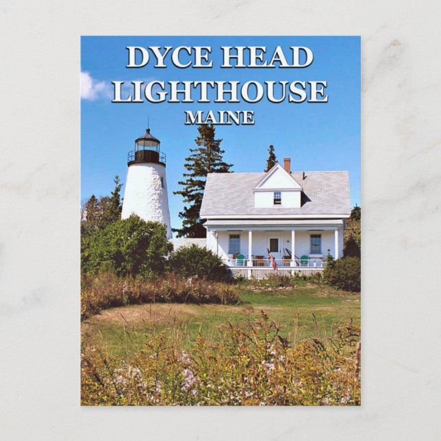 Dyce Head Lighthouse, Maine Postcard Postkarte (Vorderseite)