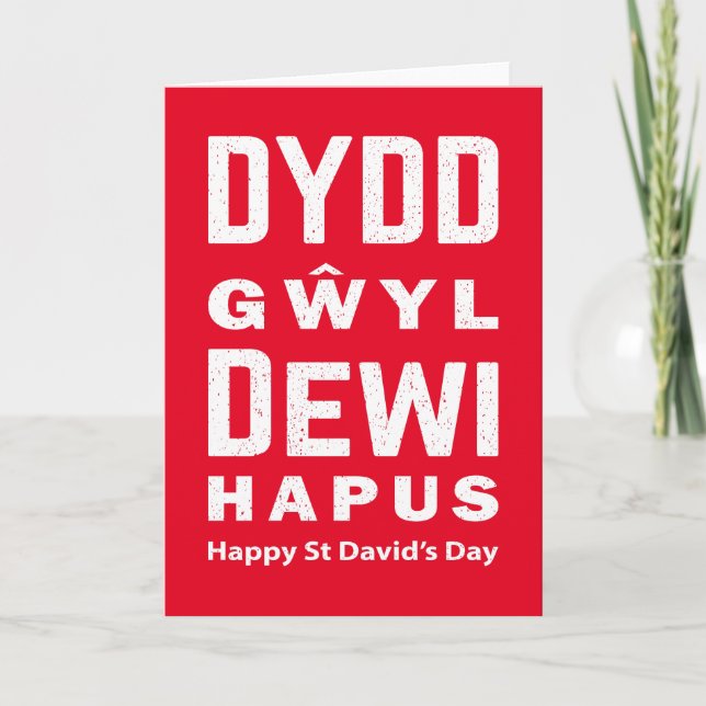 Dydd GÆDewi Hapus Happy St Davids Day 4 Karte (Vorderseite)