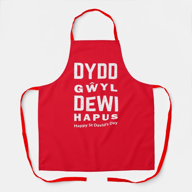 Dydd GÆDewi Hapus Happy St Davids Day 4 Schürze (Vorderseite)