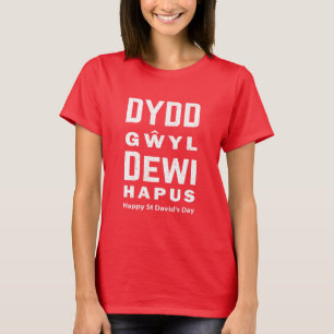 Dydd GÆDewi Hapus Happy St Davids Day 4 T-Shirt