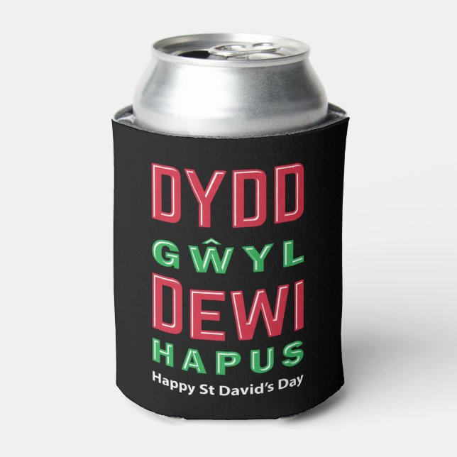 Dydd GÆDewi Hapus Happy St Davids Day 5 Dosenkühler (Kanne Vorderseite)