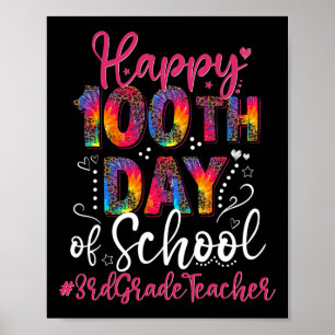 Dye Leopard glücklich 100. Tag der 3. Klasse der S Poster