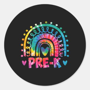 Dye Prek Teacher Rainbow Preschool Back to School Runder Aufkleber