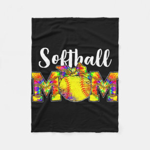 Dye Softball Mama T-Shirt Softball Game Day Vibes Fleecedecke