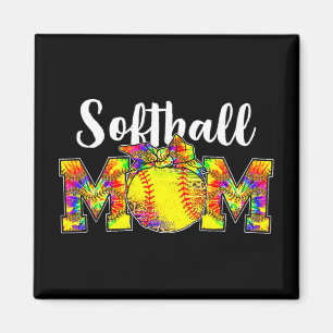 Dye Softball Mama T-Shirt Softball Game Day Vibes  Magnet