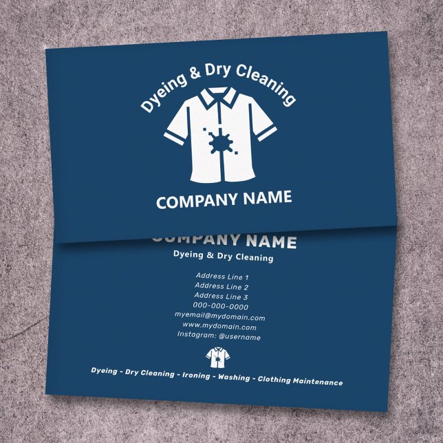 Dyeing & Dry Cleaning Blue Visitenkarte (Dyeing & Dry Cleaning Blue Business Card)