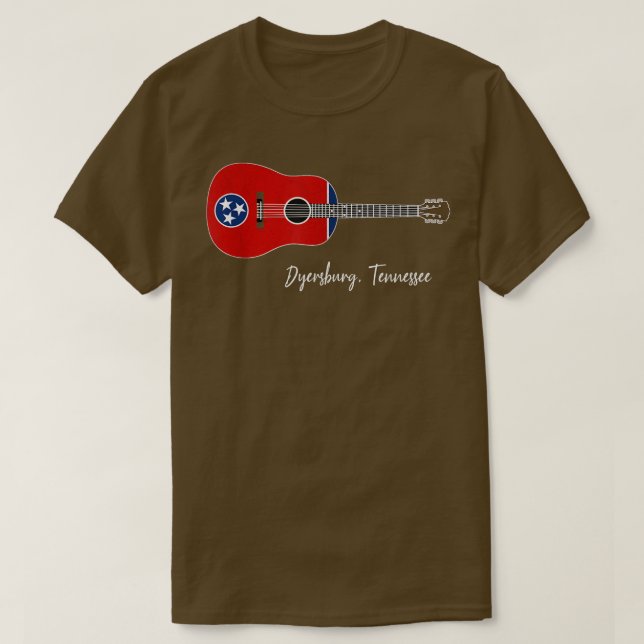Dyersburg Tennessee Guitar T-Shirt (Design vorne)