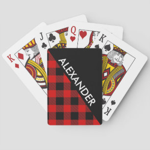 DYI BG, Black Buffalo Kariert 2 Bold Dreiecke Diag Spielkarten