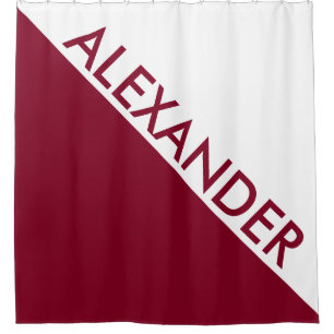 DYI + Burgundy 2 Fett Dreiecke Diag Monogramm Duschvorhang
