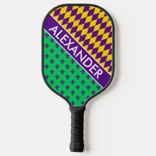 DYI Colors, Mardi Gras Emerald Lila Gold SV Pickleball Schläger