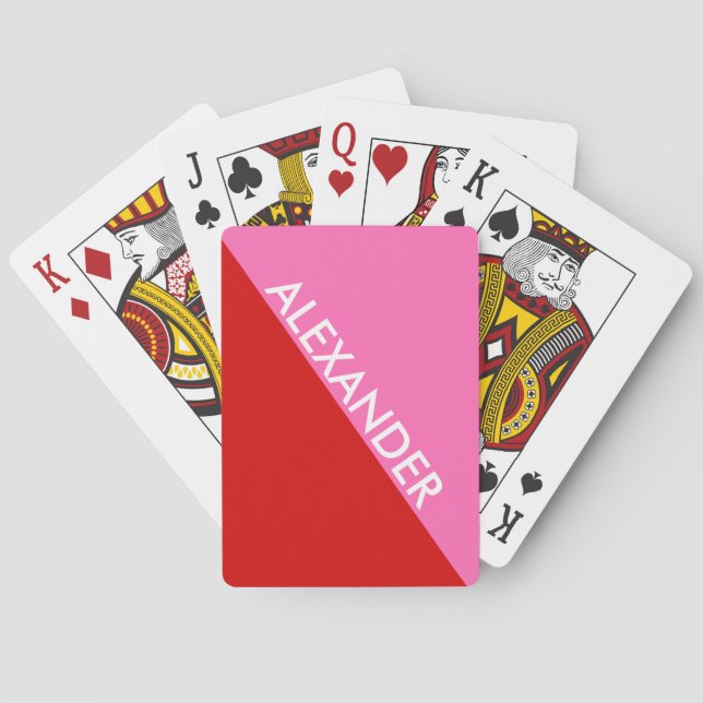 DYI-Farben, roter BG, Hot-Pink-Farbblock S Spielkarten (Rückseite)