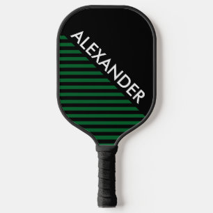 DYI-Farben, Streifen Forest Green BG Black CB S Pickleball Schläger