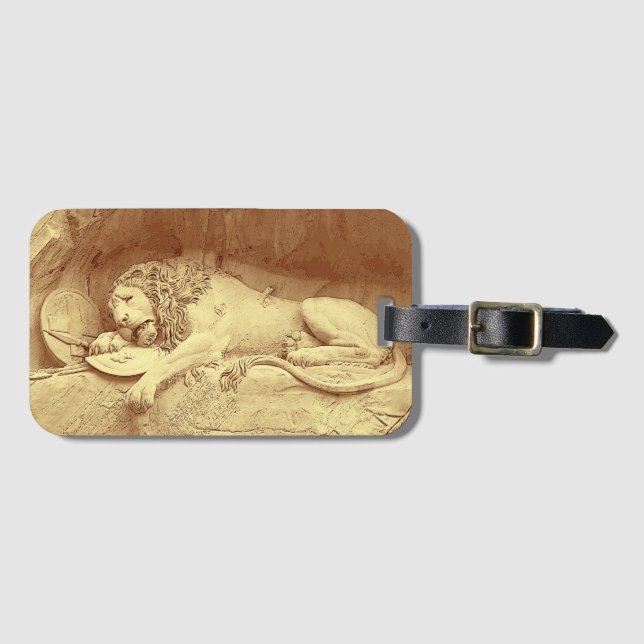  Dying Lion of Luzern - Löwendenkmal Gepäckanhänger (Vorderseite (Horizontal))
