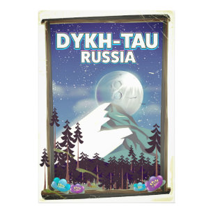 Dykh-Tau Russland Reiseplakat. Fotodruck