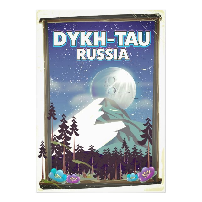 Dykh-Tau Russland Reiseplakat. Fotodruck (Vorne)