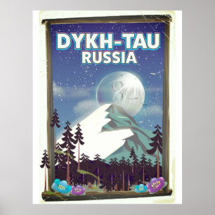 Dykh-Tau Russland Reiseplakat. Poster