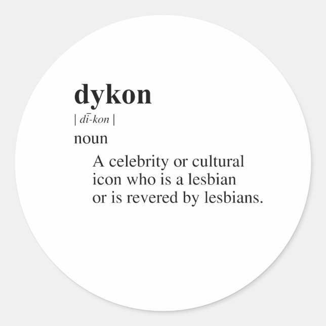 DYKON RUNDER AUFKLEBER (Vorderseite)
