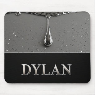 Dylan Chrome Namensschild mit flüssigen Metalltrop Mousepad