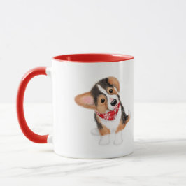Dylan, die Corgi Welpen Weihnachts-Tasse Tasse