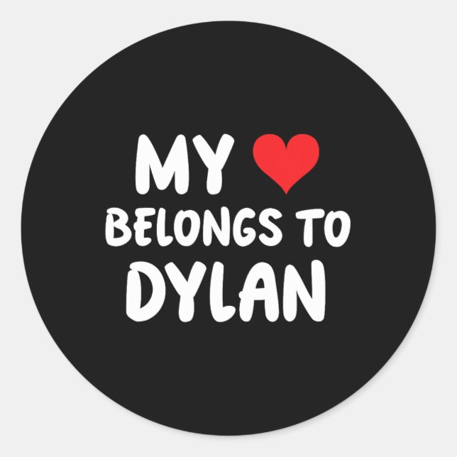 Dylan - Mein Herz gehört Dylan - Liebe  Runder Aufkleber (Vorderseite)