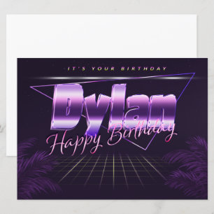 Dylan Name Vorname lila retro Karte Geburtstag