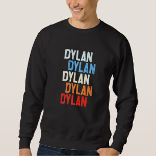 Dylan Retro Colors Vintag Simple Text Wordmark Gr Sweatshirt