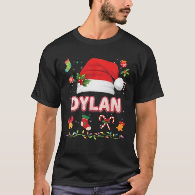 Dylan Santa Claus Hat Familie frohe Weihnachten We T-Shirt (Vorderseite)