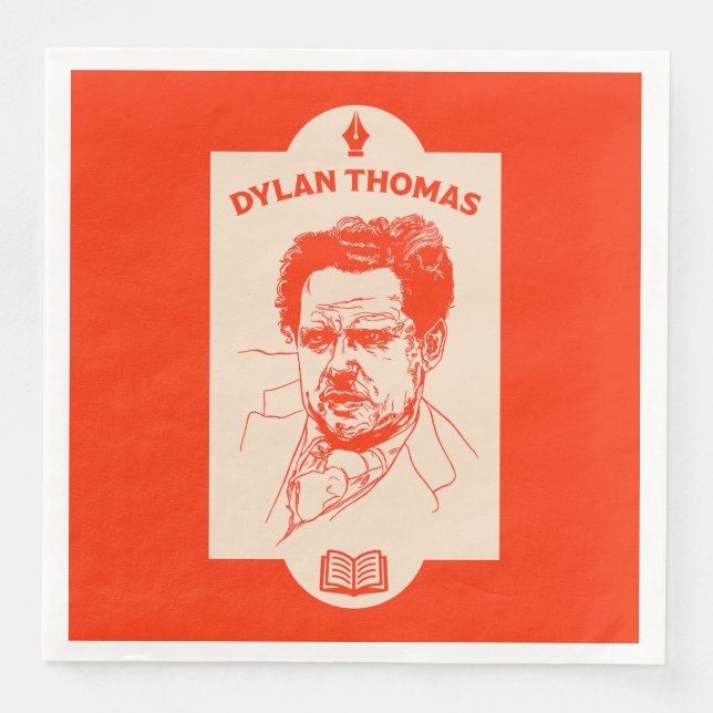 Dylan Thomas Welsh Poet Serviette (Vorderseite)