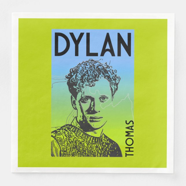 Dylan Thomas Welsh Poet Serviette (Vorderseite)