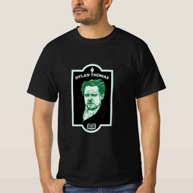 Dylan Thomas Welsh Poet T-Shirt (Vorderseite)